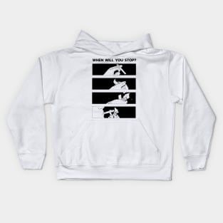 Anime smoking sarcasm quote "When will you stop?" Kids Hoodie